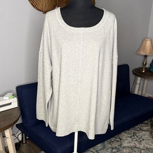 Pure Jill Women's Heathered Gray Sweatshirt with Pockets Plus Size 4X